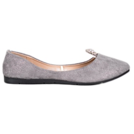 Šedé balerínky s ozdobou VINCEZA šedá Šedé balerínky s ozdobou VINCEZA šedá