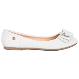 Elegantní balerínky s mašlí VINCEZA šedá