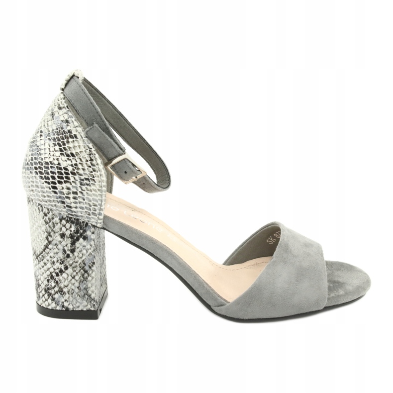 Sergio Leone Dámské sandály na post -vzoru zvířat SK873 Grey šedá