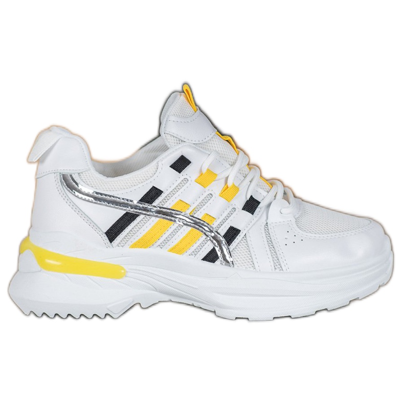 SHELOVET Módní sportovní obuv na platformě bílý