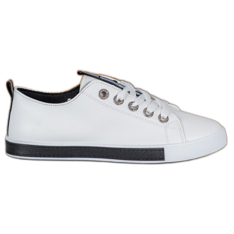 SHELOVET Stylové tenisky s eko kůží bílý