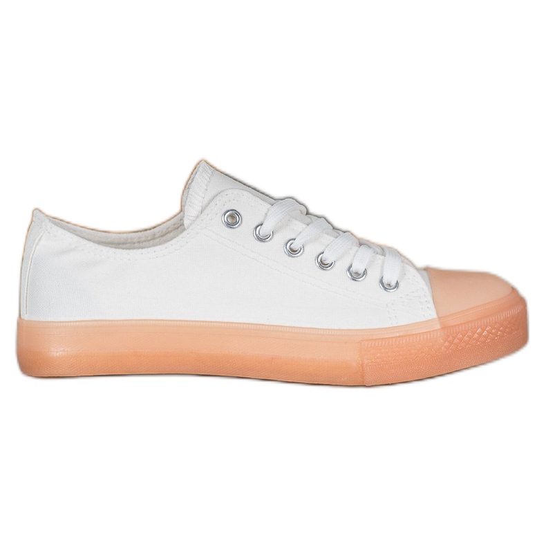 SHELOVET Tenisky S Barevnou Podešví bílý