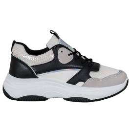 Ideal Shoes Neformální tenisky na platformě černý vícebarevný žluť