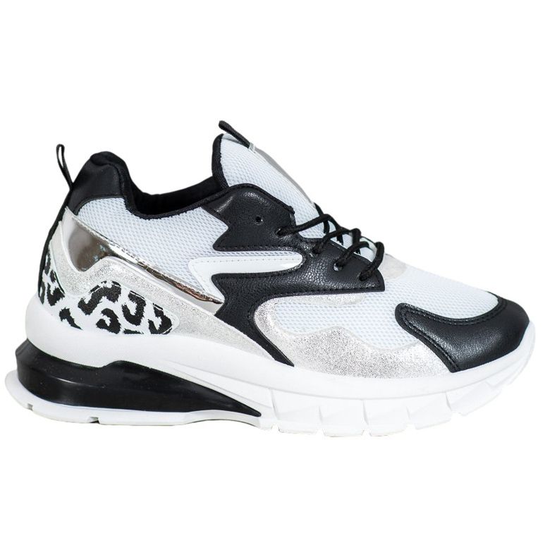 Ideal Shoes Tenisky s černými vložkami bílý černá