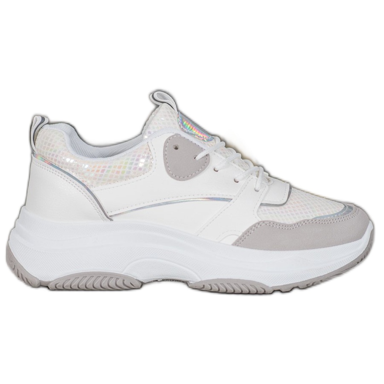 Ideal Shoes Neformální tenisky na platformě bílý šedá