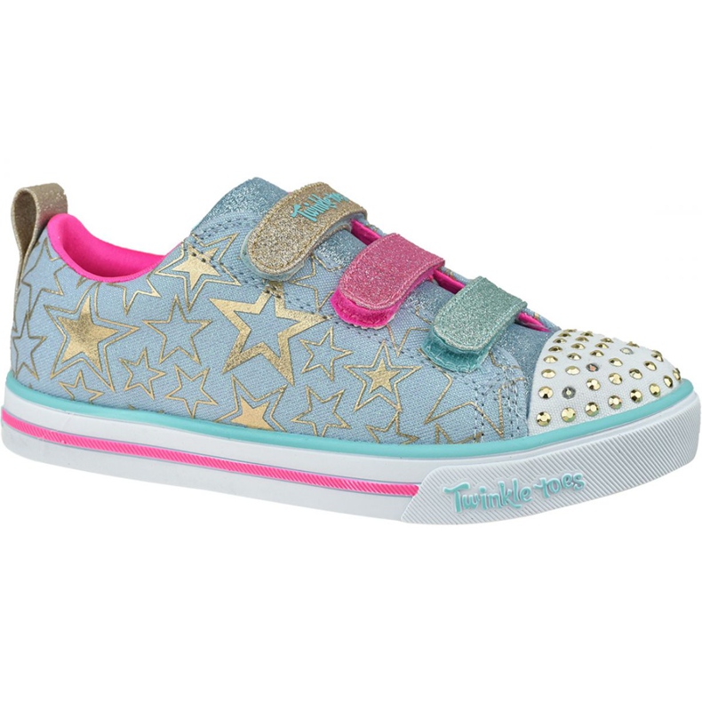 Boty Skechers Sparkle Lite-Stars The Limit Jr 314036L-LBMT modrý růžový zlatý