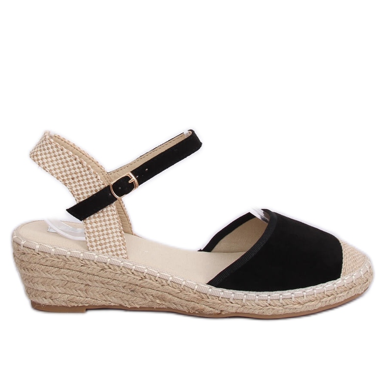 Černé espadrilky na klínech LLI-3M85 Black hnědý černá