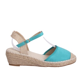 Espadrilky na klíncích máty LLI-3M85 zelené vícebarevný zelený