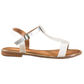 Small Swan Klasické sandály s eko kůží bílý