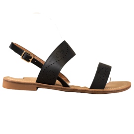 Small Swan Sandály S Prolamovaným Vzorem černá