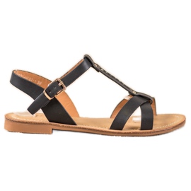 Small Swan Elegantní černé sandály černý