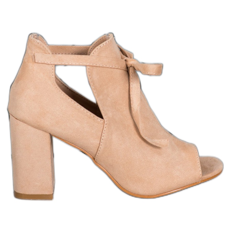 Vázané boty s otevřenou špičkou VINCEZA béžový Vázané boty s otevřenou špičkou VINCEZA béžový