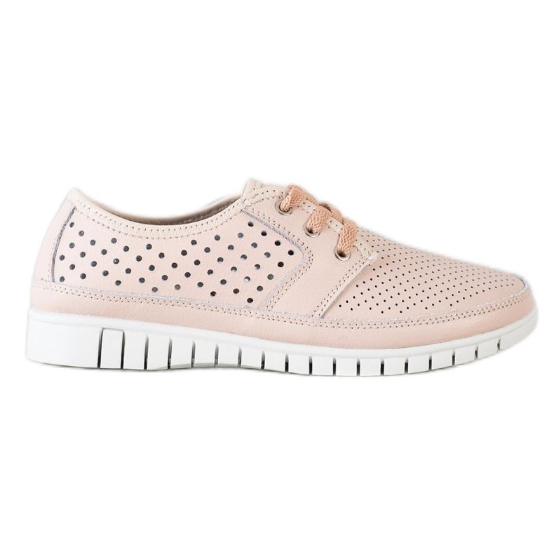 Kylie Kožené Brogues Na Platformě růžový