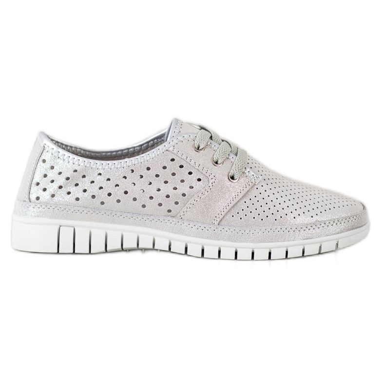 Kylie Kožené Brogues Na Platformě šedá