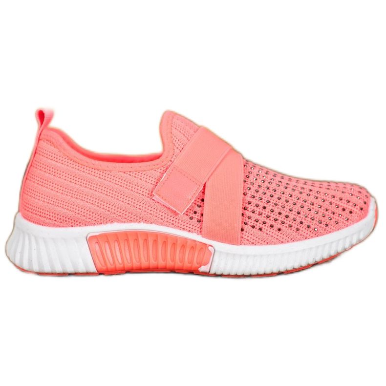 SHELOVET Růžové slipony s krystaly vícebarevný růžový SHELOVET Růžové slipony s krystaly vícebarevný růžový