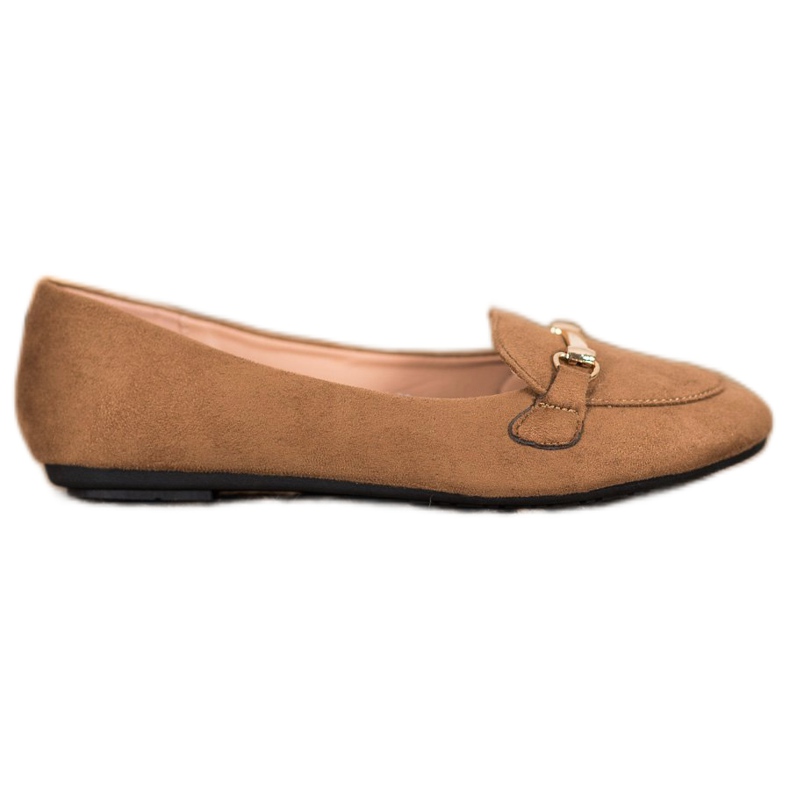 SHELOVET Semišové balerínky hnědý