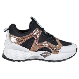 Bona Módní tenisky se síťovinou černá žlutá