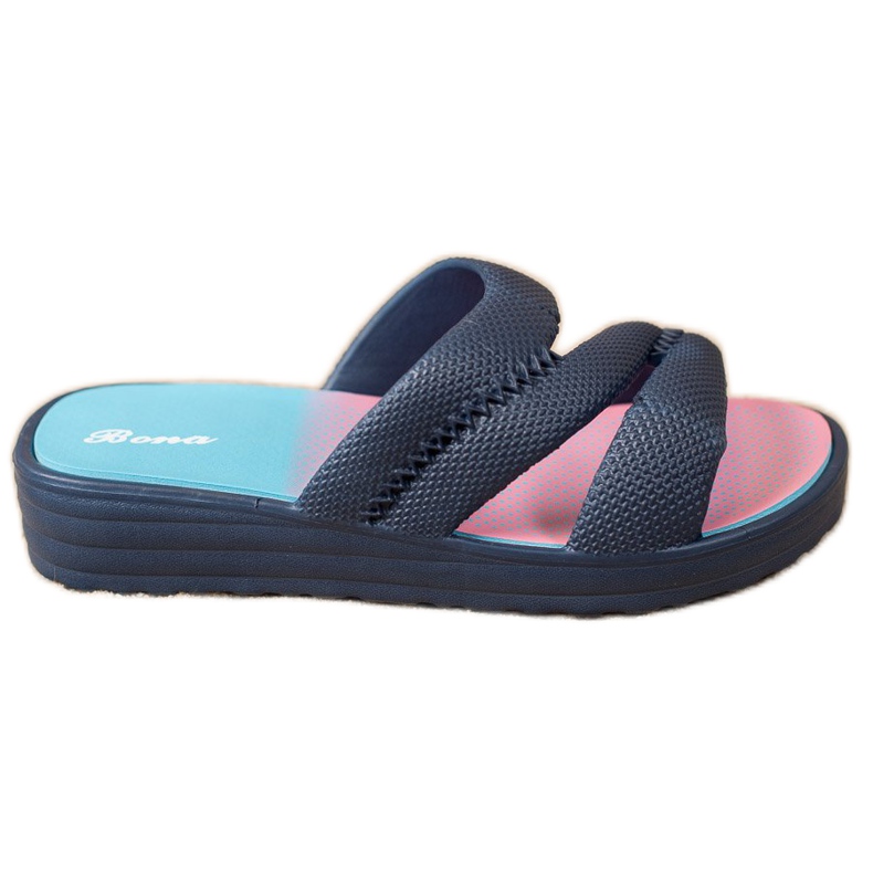 Bona Pohodlné tmavě modré pantofle námořnická modrá modrý