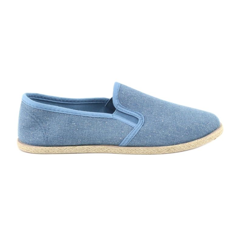 Wishot Dámské espadrilky se třpytkami 32-187 modré modrý