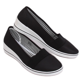 Černé klínové balerínky S81B001 černé černá