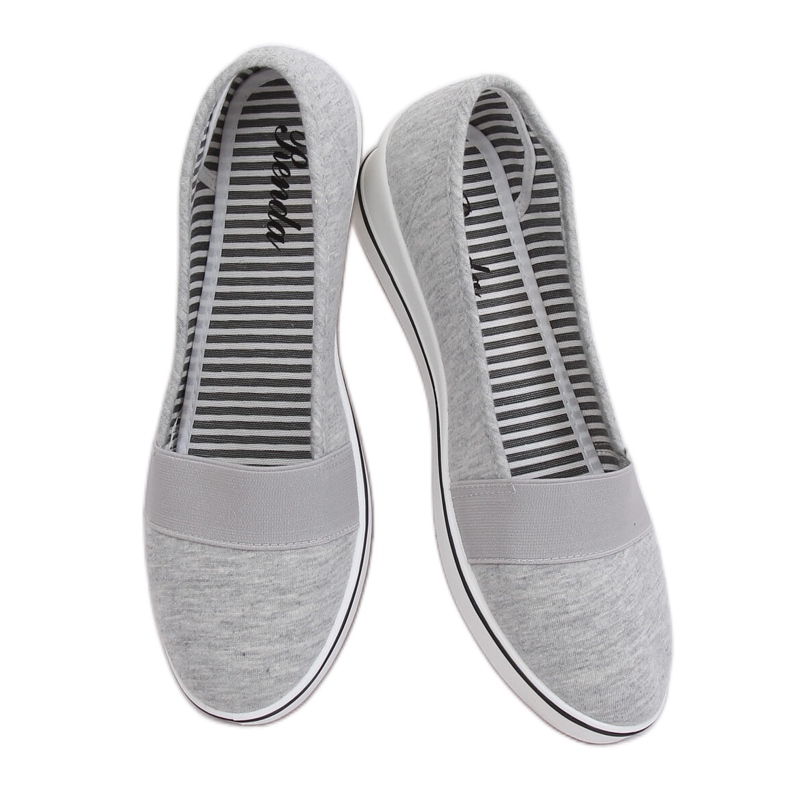 Šedé balerínky na klíncích S81B001 Šedá Šedé balerínky na klíncích S81B001 Šedá