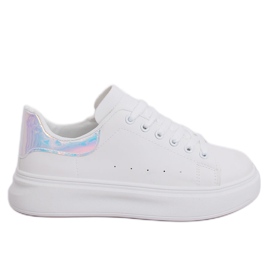 Bílé holografické dámské tenisky A88-63 Silver bílý