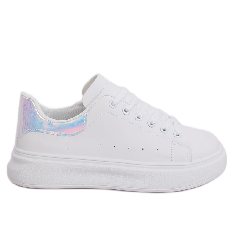 Bílé holografické dámské tenisky A88-63 Silver bílý