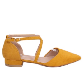 Medově řezané balerínky S-880 Yellow žluť