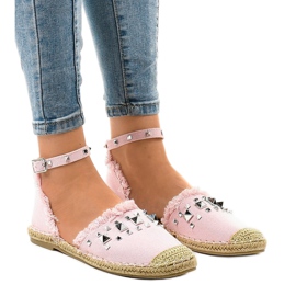 Růžové espadrilky s 2399 cvočky růžový