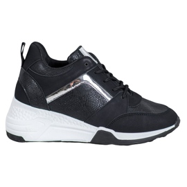 SHELOVET Klínové tenisky černý