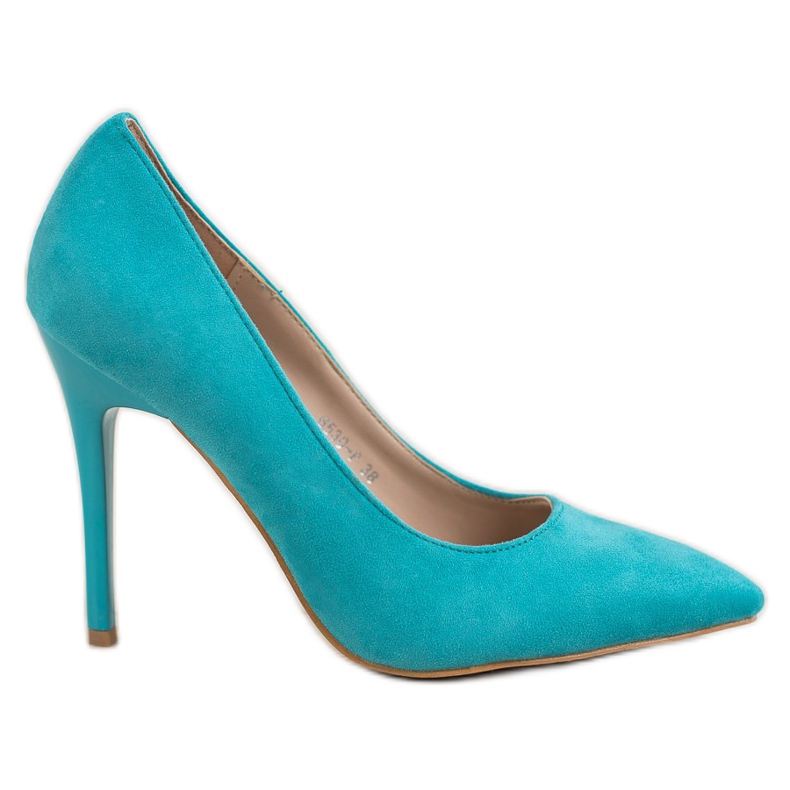 R'S Semišové podpatky modrý