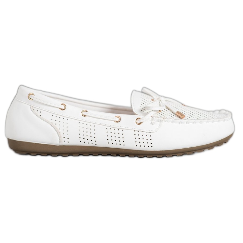 Diamantique Mokré mokasíny bílý