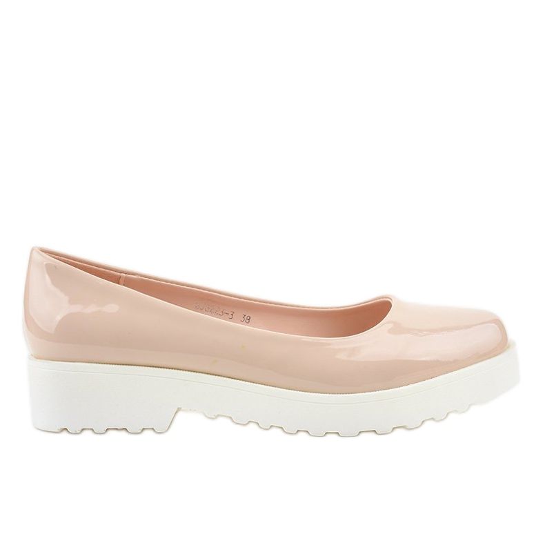 Béžová, nazouvací boty na klínku BJ6223-3 béžový