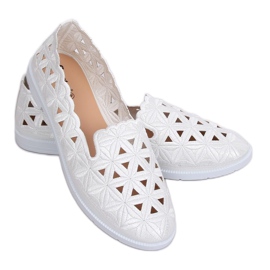 Bílé prolamované balerínky JX79P White bílý Bílé prolamované balerínky JX79P White bílý