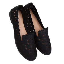 Černé prolamované balerínky JX79P Black černý