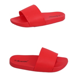 Červená Dámské červené pantofle CK79P Červené červený