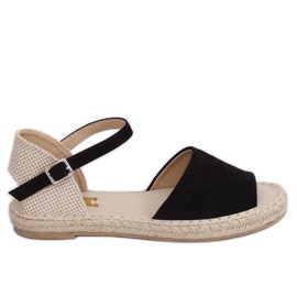 Černé espadrilky BB28P hnědý černý