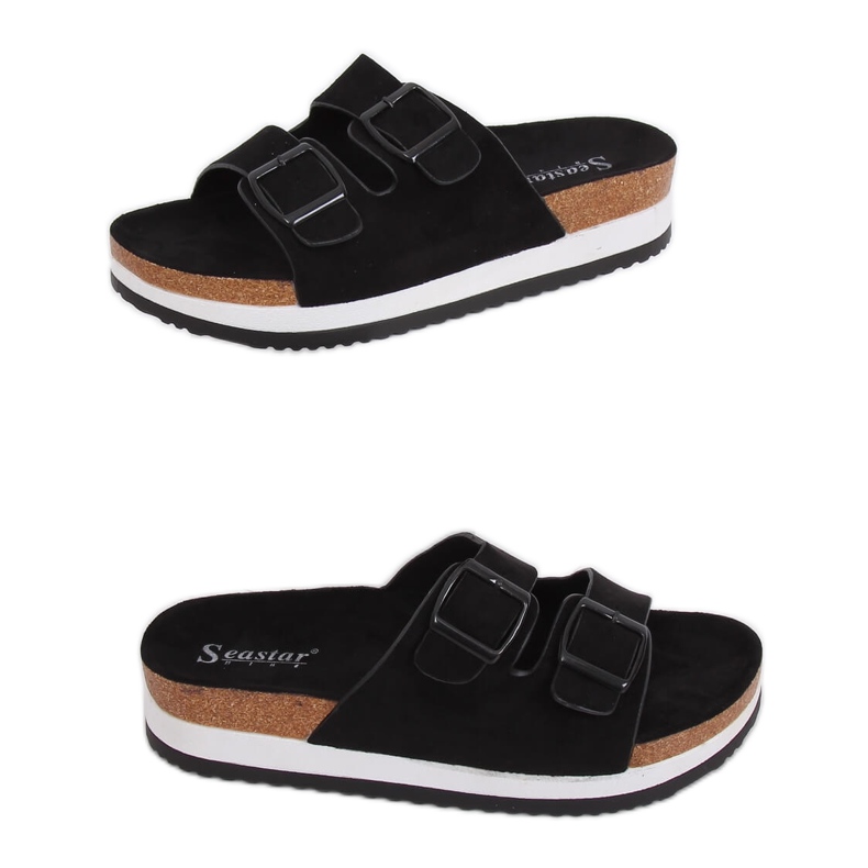 Černé pantofle scholki SS115P černé černá