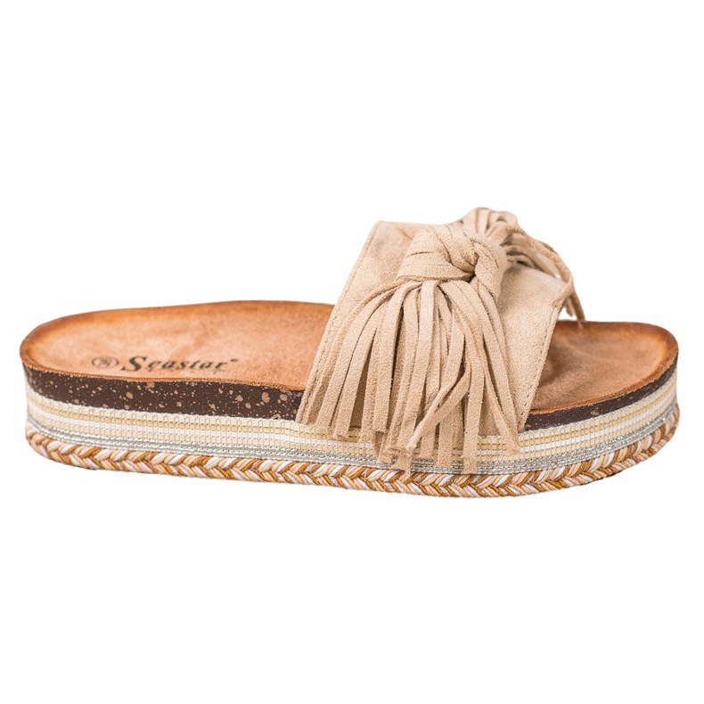 Seastar Pantofle S Třásněmi hnědý