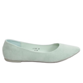 Balerínky hladký semišový celadon CC212P zelený