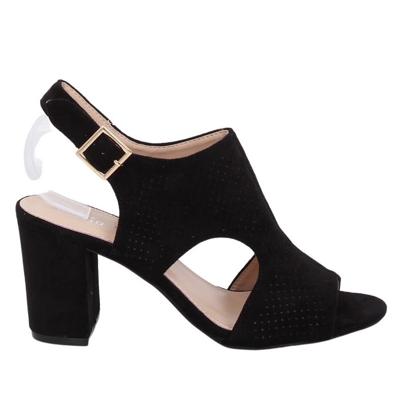 Černé sandály na vysokém podpatku 99-33A Black černá