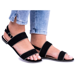 Lu Boo Dámské černé sandály Jets Noeli černý