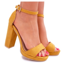 FW1 Dámské žluté sandály na platformě Debora na vysokém podpatku žlutá FW1 Dámské žluté sandály na platformě Debora na vysokém podpatku žlutá