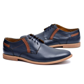 Bednarek Polish Shoes Pánské brogues Bednarek Leather Navy Blue Millo námořnická modř