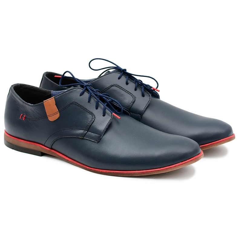 Bednarek Polish Shoes Pánské brogues Bednarek Elegantní kůže Navy Blue Nikolas námořnická modrá