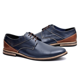 Bednarek Polish Shoes Pánské brogues Bednarek Elegantní kůže Navy Blue Marcelo námořnická modrá