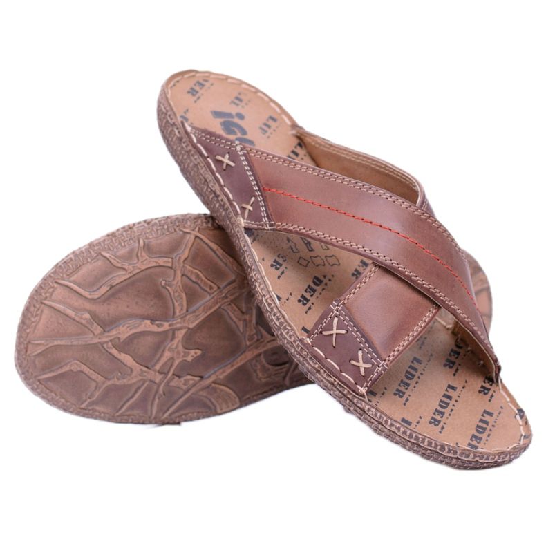 Iguana Pánské světle hnědé pantofle Dobře hnědý Iguana Pánské světle hnědé pantofle Dobře hnědý