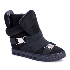 Dámské tenisky Lu Boo s elastickými pásky černé lodičky černý