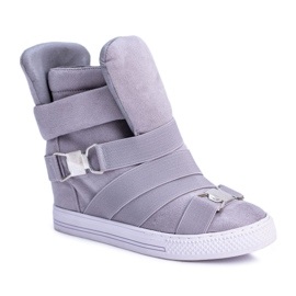 Dámské tenisky Lu Boo s gumičkami v šedé barvě šedá Dámské tenisky Lu Boo s gumičkami v šedé barvě šedá