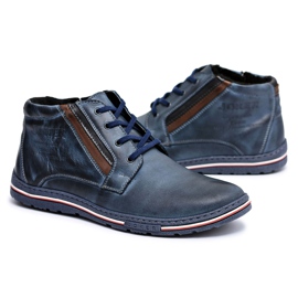 Joker Tmavě modré pánské boty Brogues se zapínáním na kajdo na zip námořnická modř
